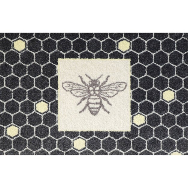 2 x27 x3 x27 Colorstar Bee Hex Door Mat Charcoal Gray Bungalow Flooring