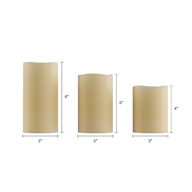 Hasting Home Set Of 3 Flameless Led Pillar Candles With Remote