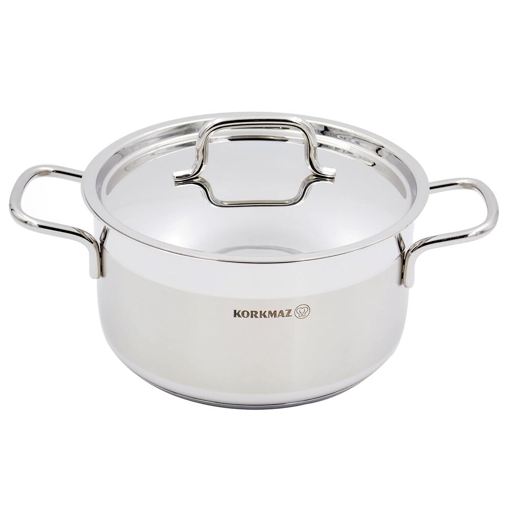 2 Piece 1.8 Liter Stainless Steel Casserole Dish with Lid