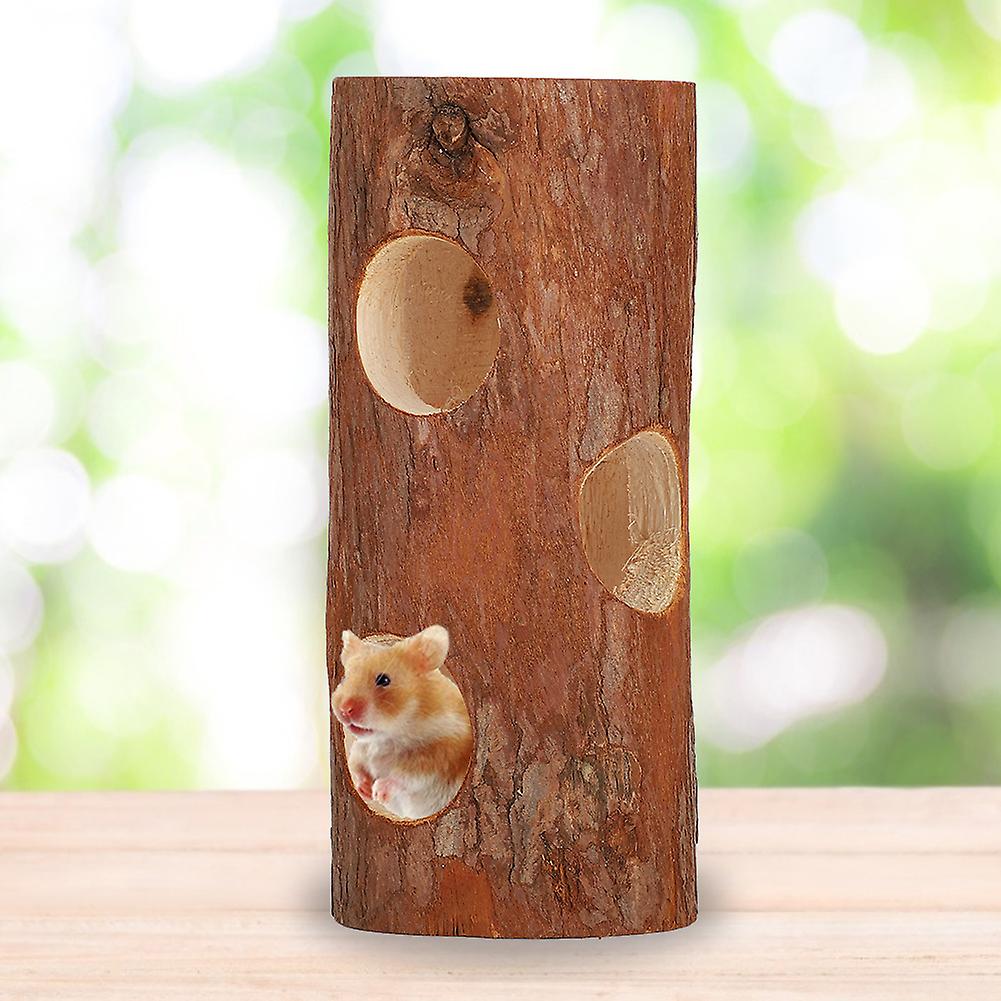 Wooden Hamster Tunnel Chew Toy Ferret Gerbils Play Rest Exercise Tube Accessorys