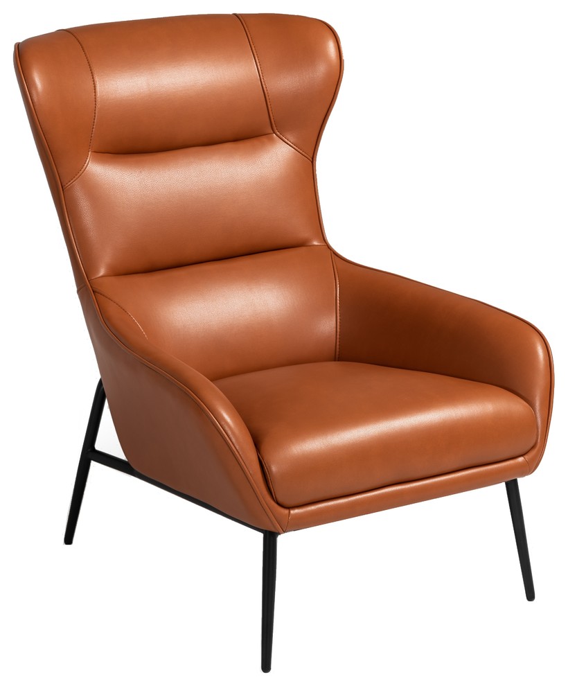 Divani Casa Susan Modern Orange Leatherette Lounge Chair   Midcentury   Armchairs And Accent Chairs   by Vig Furniture Inc.  Houzz