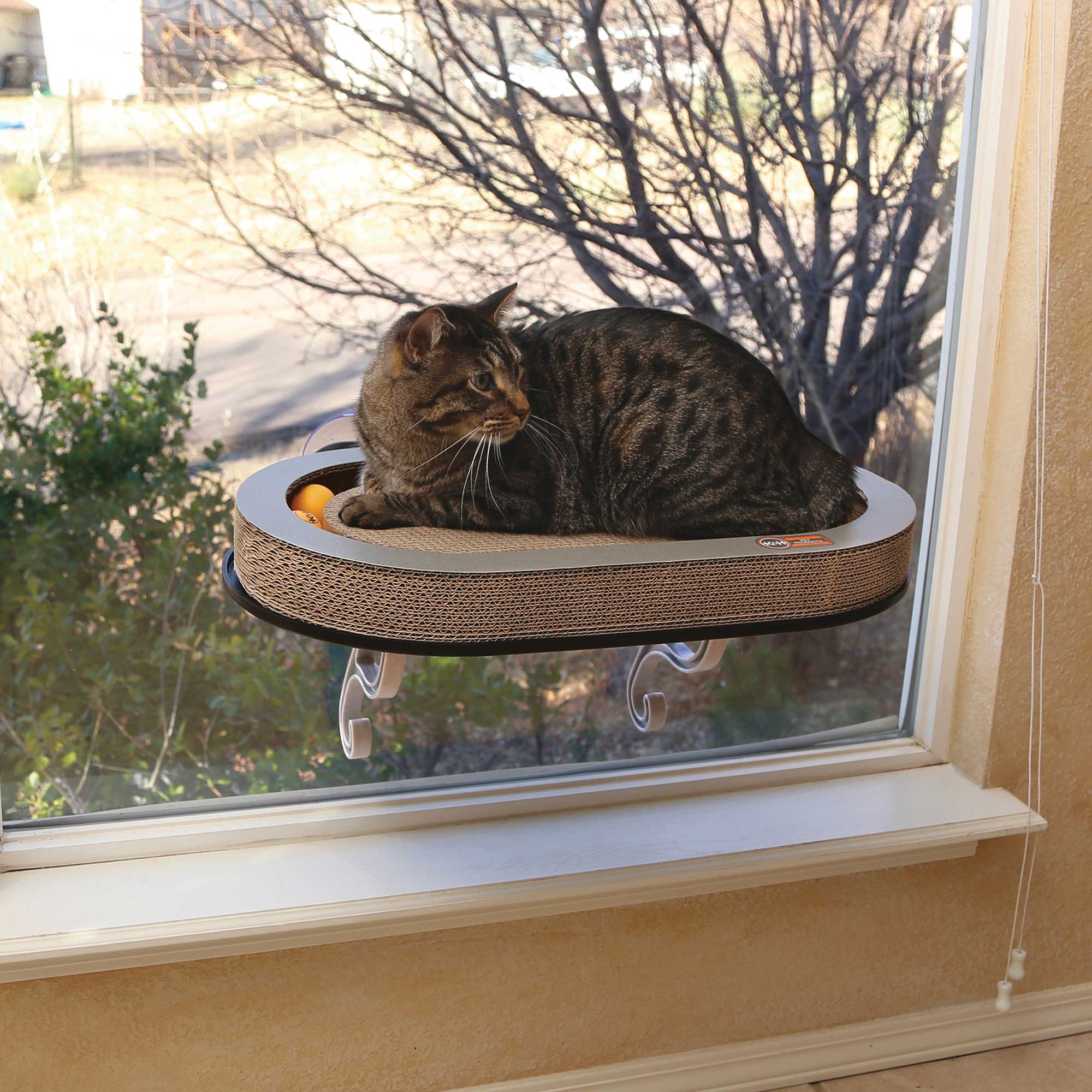 Kandamp;H Pet Products Universal Mount Kitty Sill with Cardboard Track