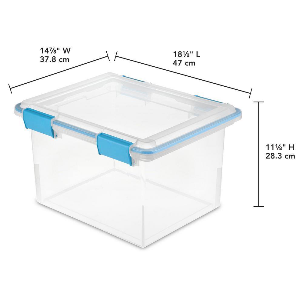 Sterilite 19334304 Clear 32 Quart Gasket Box with Clear Base and Lid (8 Pack) 8 x 19334304