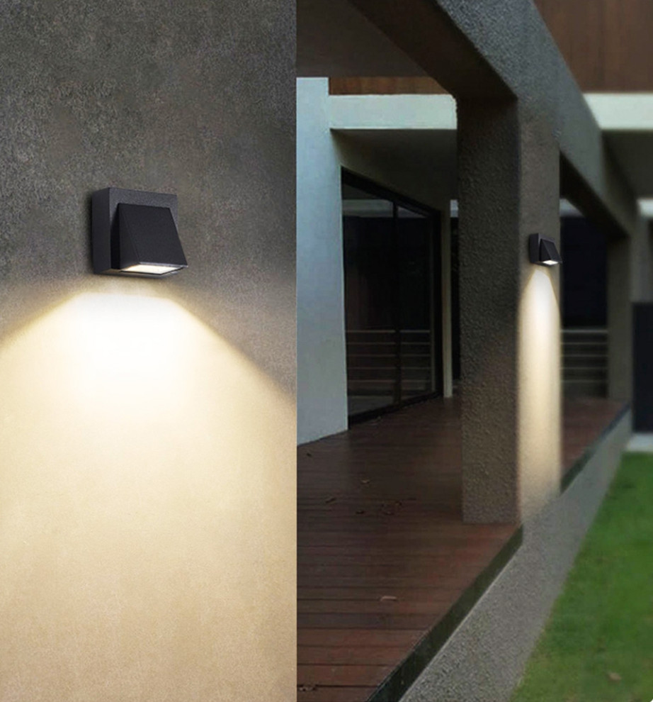 Modern Black Outdoor Aluminum Waterproof LED Wall Lightings For Garden  porch   Modern   Outdoor Wall Lights And Sconces   by Miron Demid LLC  Houzz