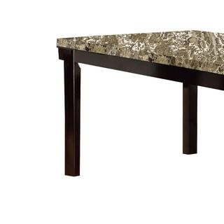 Benjara 60 in. 1-Piece Brown Faux Marble and Pine Wood Dining Table BM171261