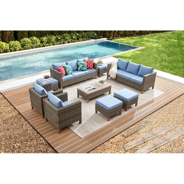 9 Piece Sectional Seating Group with Cushions