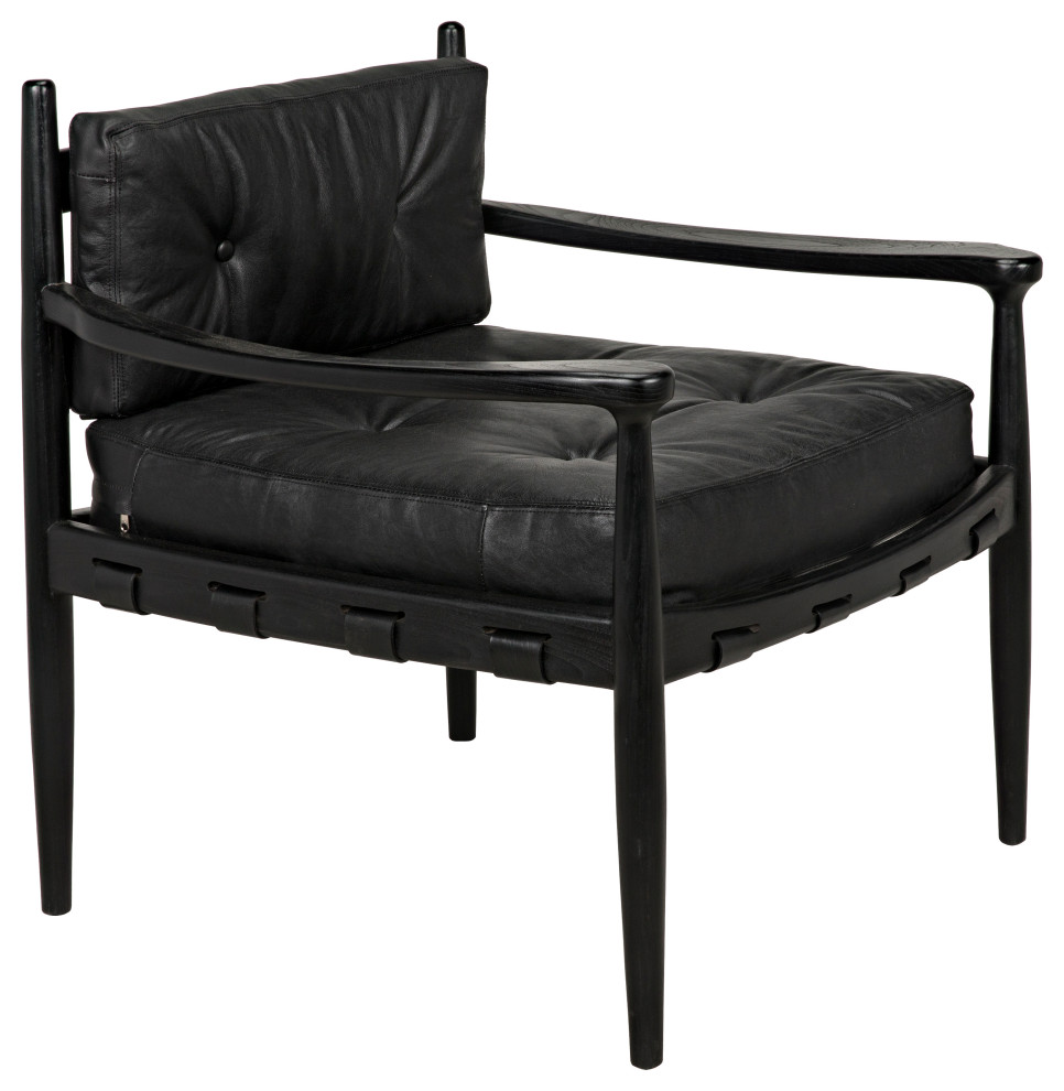 Fogel Lounge Chair  Charcoal Black   Midcentury   Armchairs And Accent Chairs   by Noir  Houzz