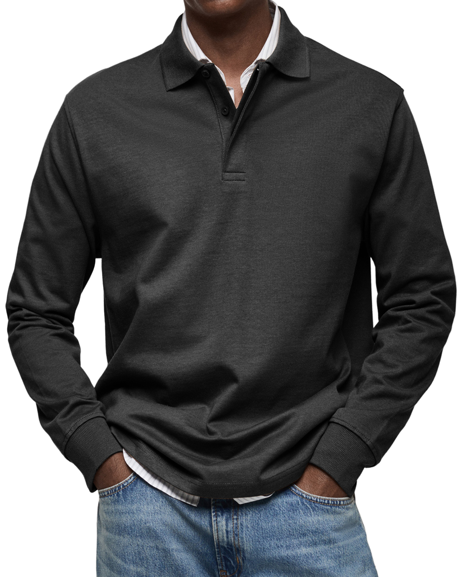 Clearance Sale🔥Men's Everyday Comfort Lapel Button Casual Long Sleeve POLO Shirt