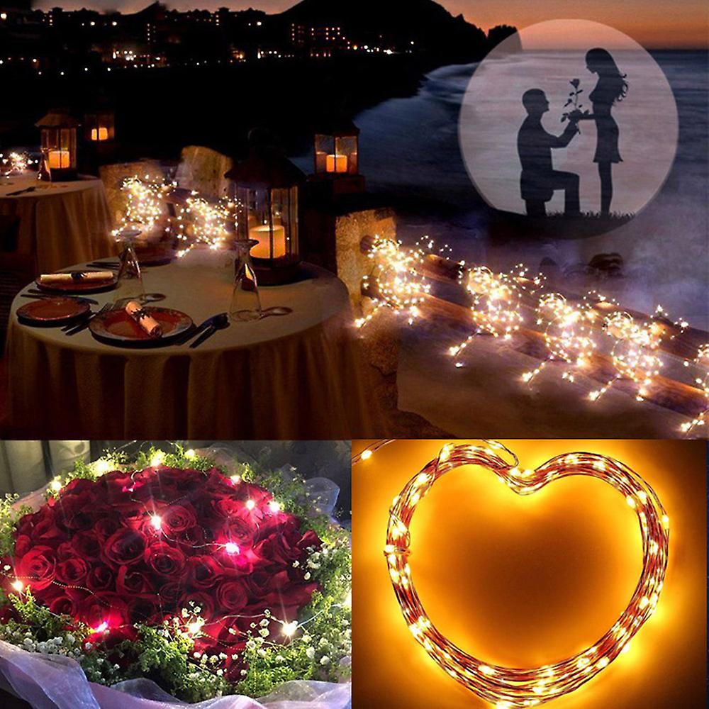 Solar String Lights 72ft 100 Led Rope Light 8 Modes Warm White Lights For Party Garden Home Festival Decoratio No.223145