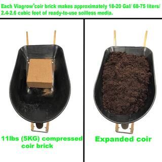 Viagrow 11 lbs. (5 kg) Coconut Coir Block 100% Organic Coco Coir VCB5