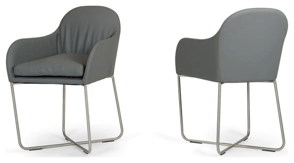 Gillie Modern Gray Dining Chair  Set of 2   Contemporary   Dining Chairs   by Rustic Home Furniture Deco  Houzz