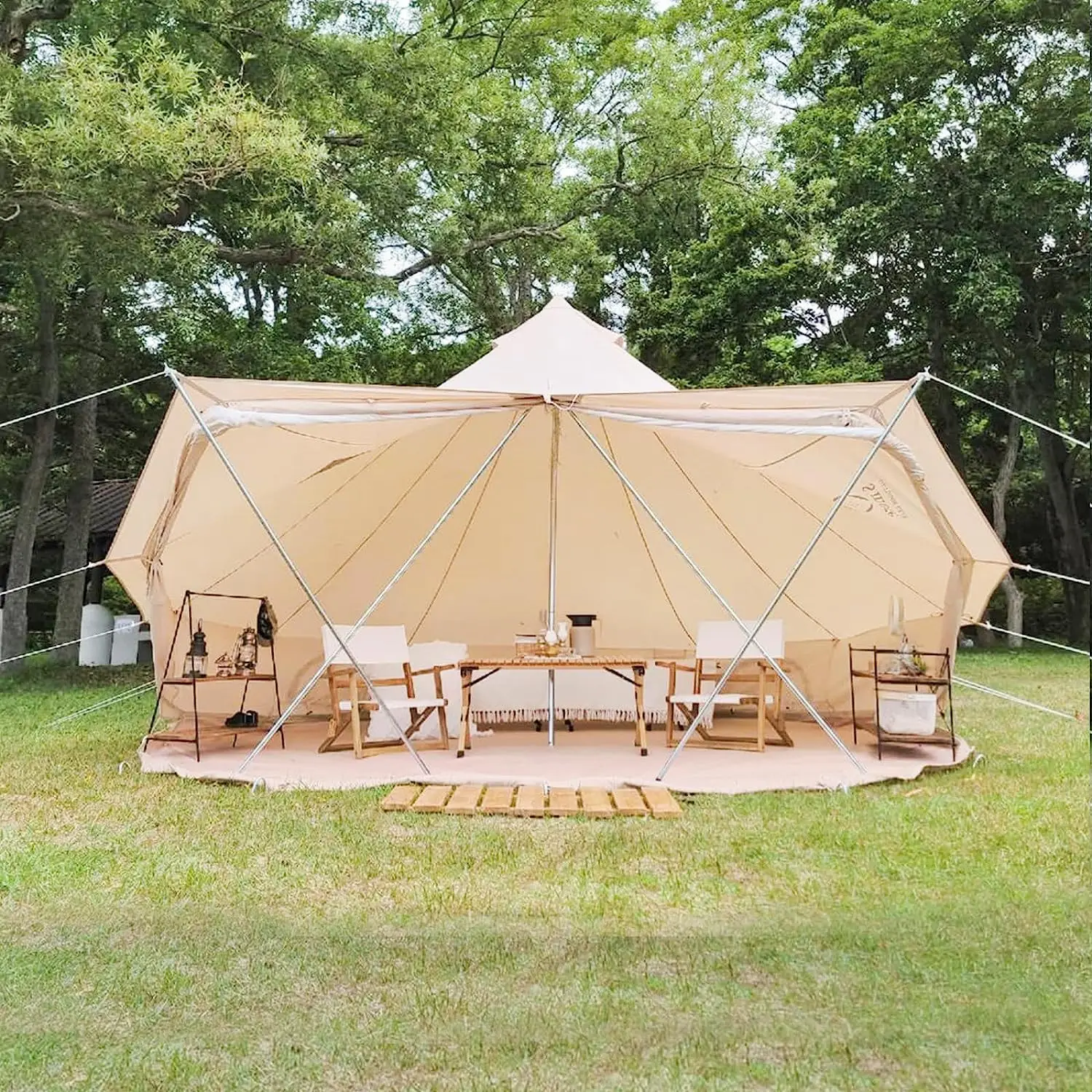 BIG SALE S'more Canvas Family Camping Tent for 4/6/8 Person  4 Season Glamping Tent  Hot Tent with Stove Jack  Waterproof