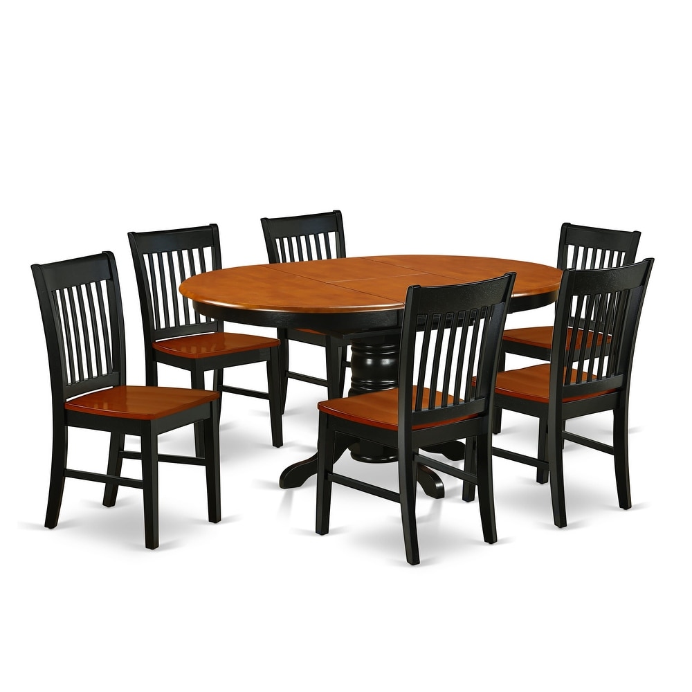 East West Furniture Dining Set Includes an Oval Dining Room Table and Kitchen Chairs  Black   Cherry(Pieces Option)