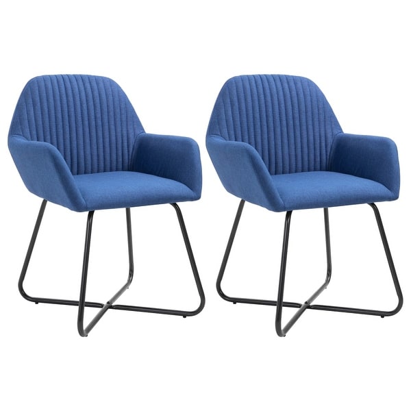 Dining Chairs 2 pcs Blue Fabric