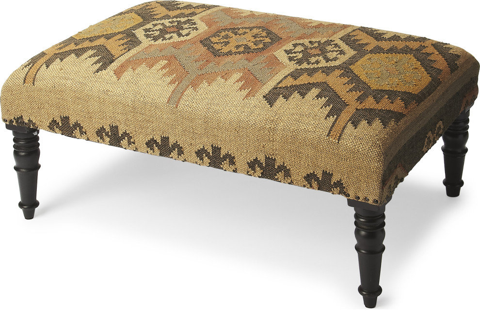 Mesquite Jute Cocktail Ottoman   Southwestern   Footstools And Ottomans   by HedgeApple  Houzz