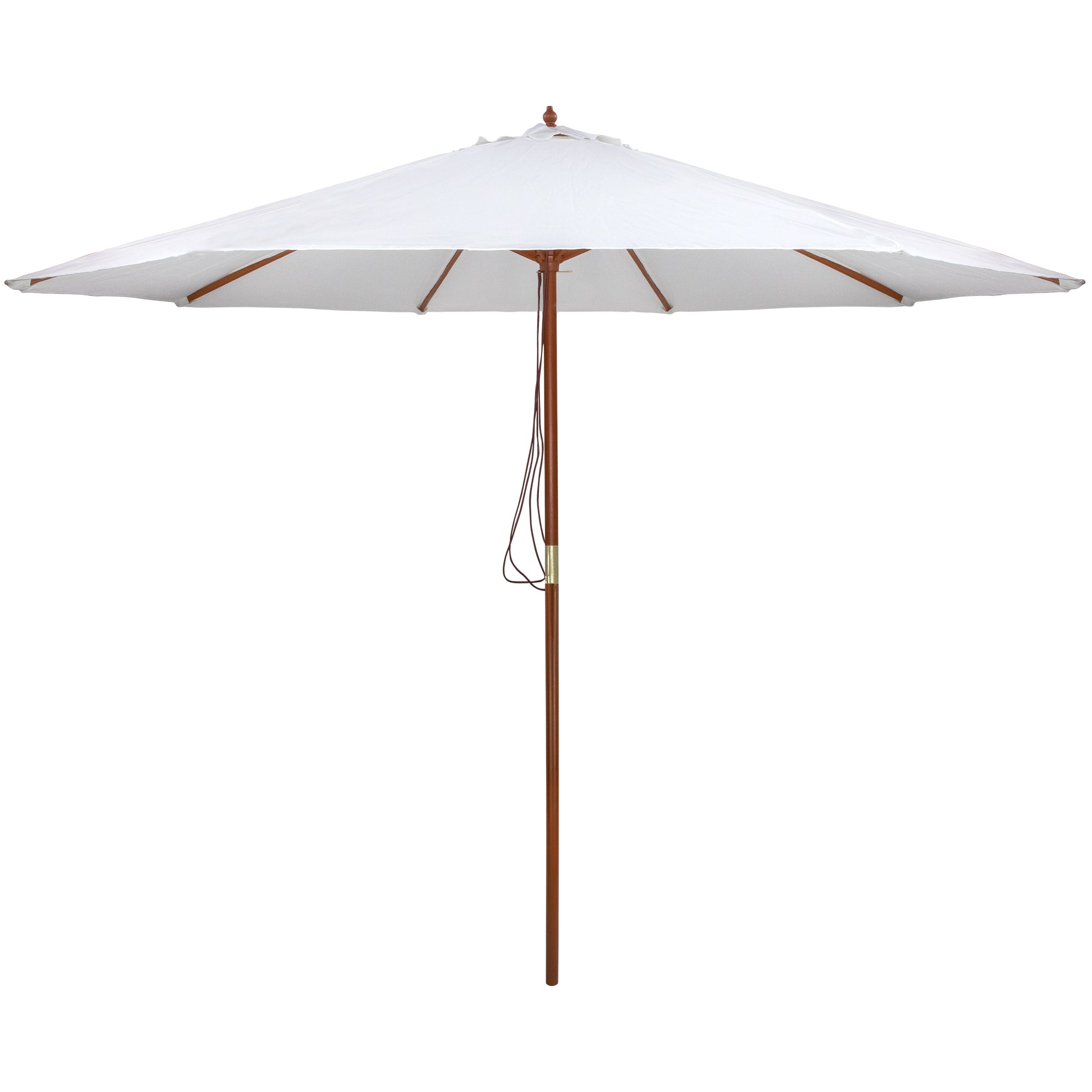 8.5ft Outdoor Patio Market Umbrella with Wooden Pole White