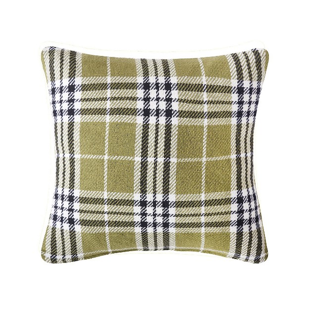 X 18 quot Max Plaid Tarragon Woven Throw Pillow