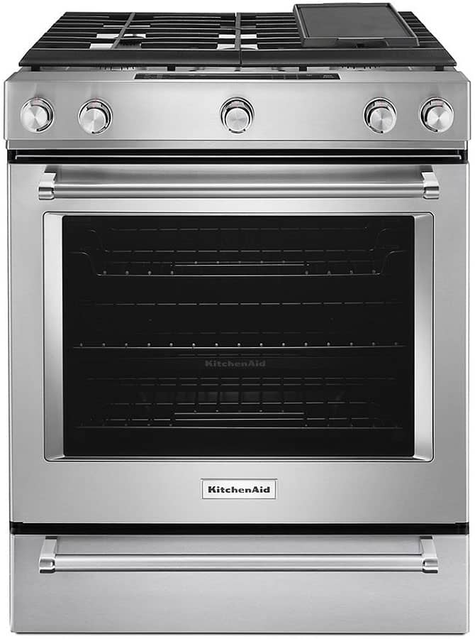 KitchenAid ADA 30 Stainless Steel Slide-In Convection Gas Range With Baking Drawer