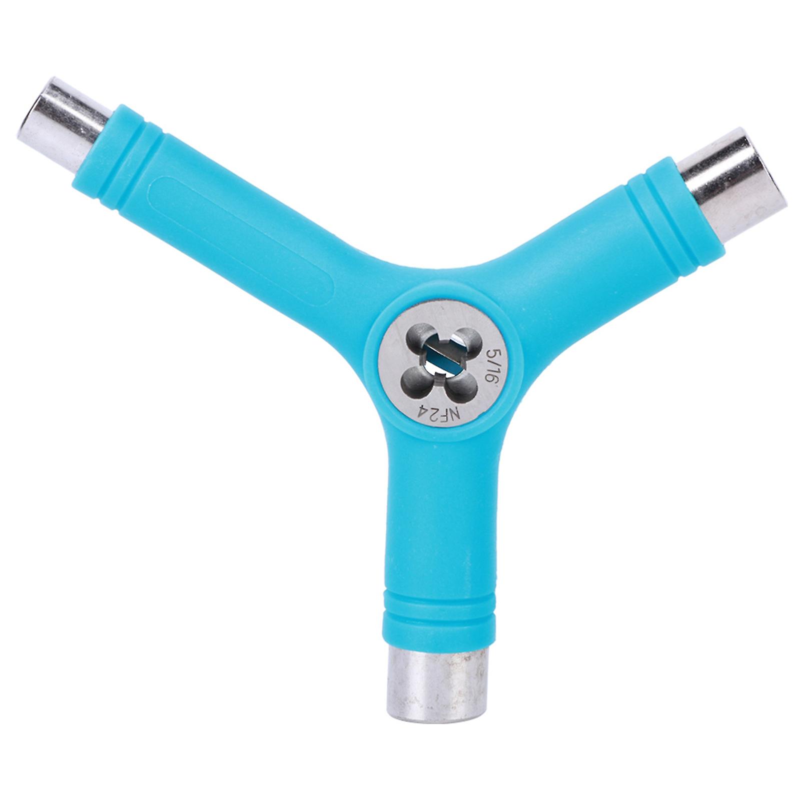 Y Type Multipurpose Five Functions Alloy Steel Wrench Professional Skateboard Toolskyblue