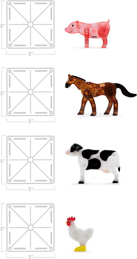 Magna-Tiles Farm Animals Set