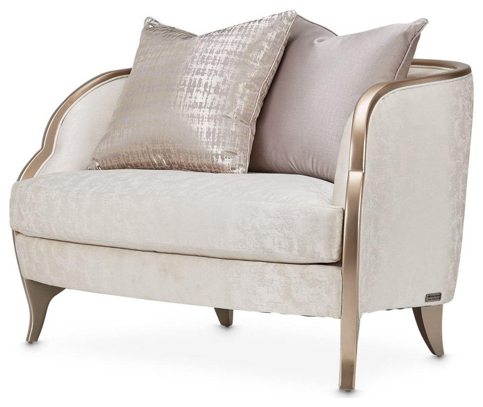 Aico Amini Malibu Crest Chair and Half in Chardonnay   Transitional   Armchairs And Accent Chairs   by AMOC  Houzz