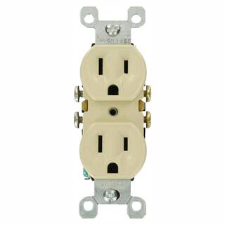 Leviton 15 Amp Residential Grade Grounding Duplex Outlet Ivory (10-Pack) M25-05320-IMP