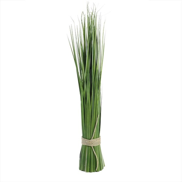 30.25 Green Artificial Onion Grass Bundle Wrapped Jute Rope Decor