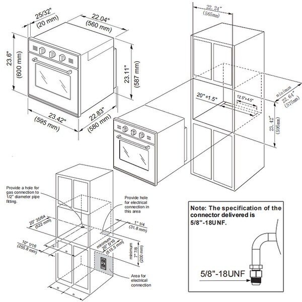 24-inch 2.3-cu. ft Single Propane Gas Wall Oven with Digital Timer