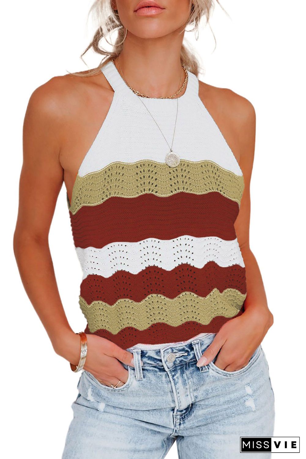 Knit Colorblock Tank Top