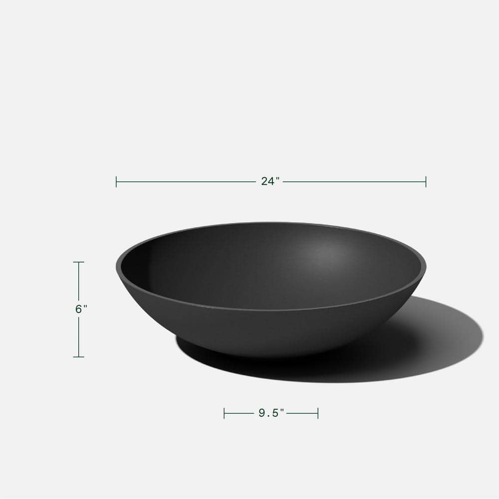 Veradek Lane Bowl 24 in. Black Plastic Round Planter LBV24B