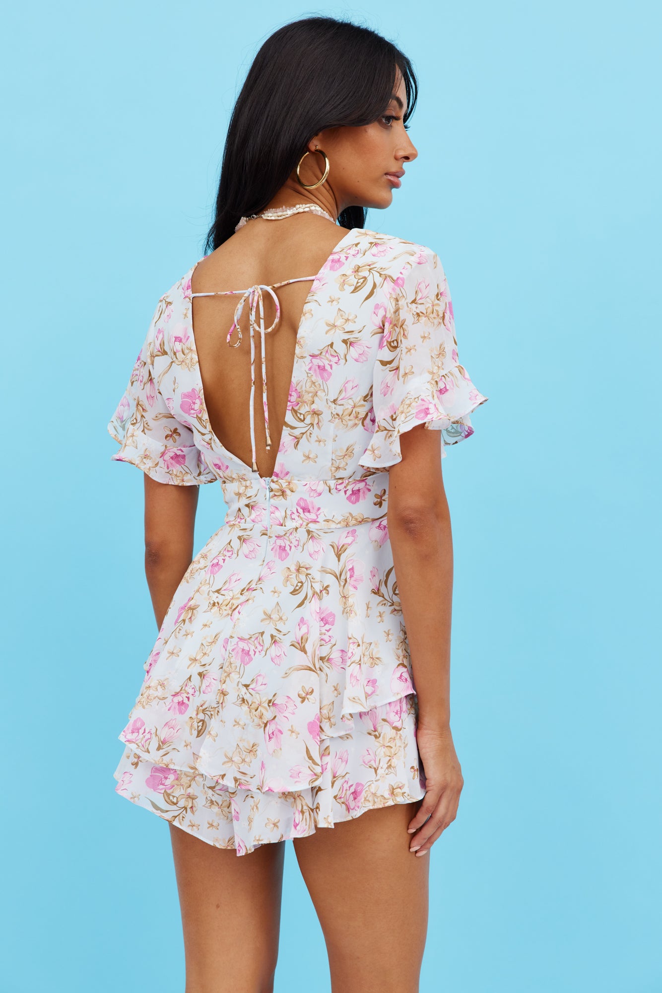 Beachside Lily Romper Blue