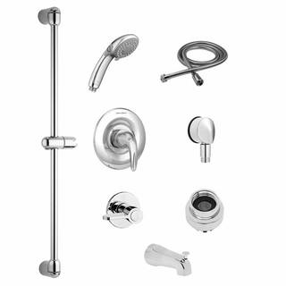 American Standard Commercial 3-Spray Round Shower System Trim Kit with Hand Shower and Tub Spout 2.5 GPM in Chrome (Valve not Included) TU662225.002