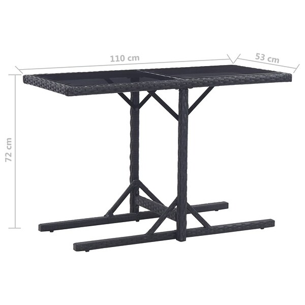 vidaXL Patio Table Black 43.3