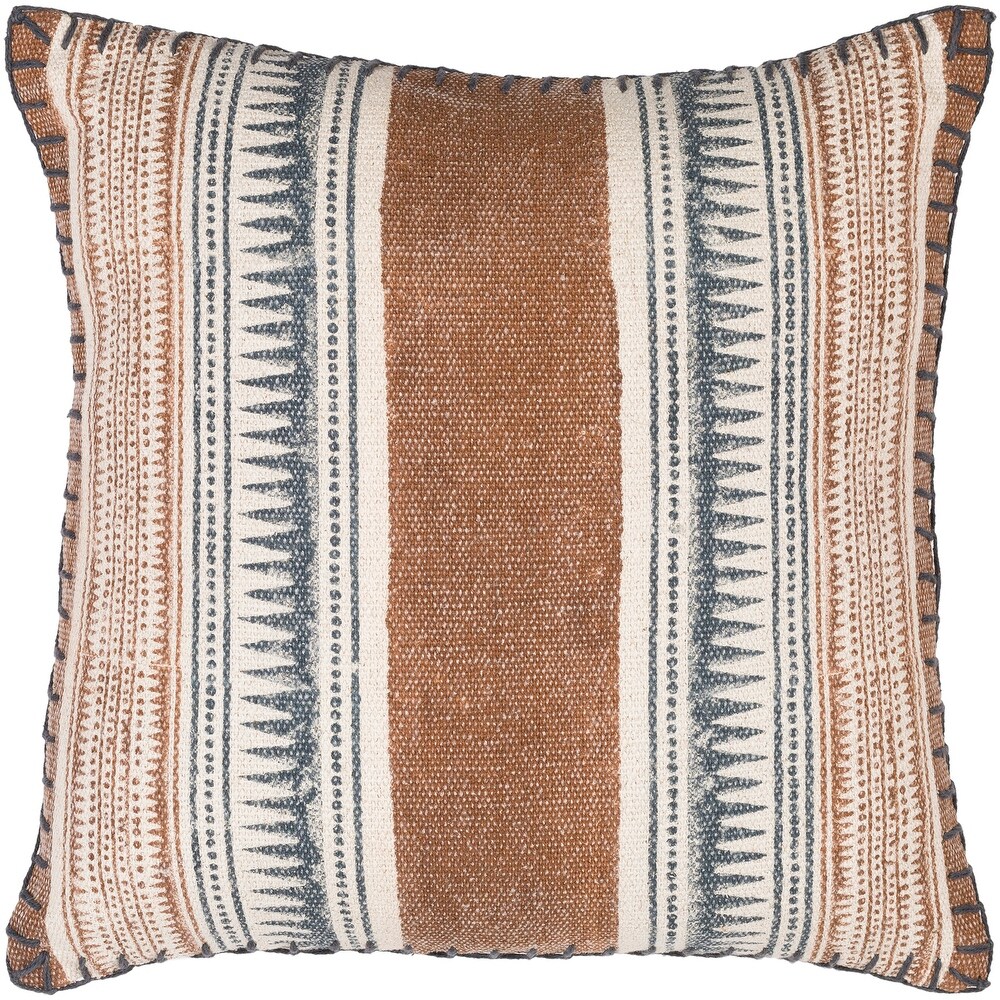 Zeba Bohemian Vertical Block Stripe Throw Pillow or Cover