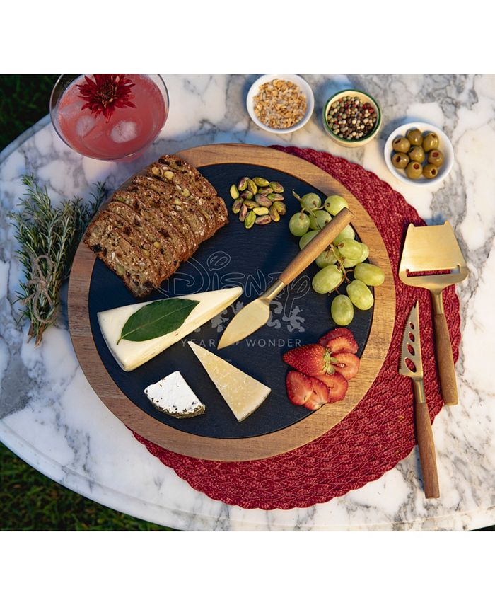 Toscana Disney 100 Insignia Acacia and Slate Charcuterie Board with Cheese Tools