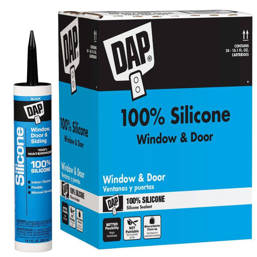 DAP Silicone 10.1 oz. Black Window Door and Siding Sealant (12-Pack) 7079808642