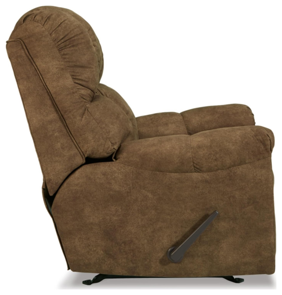 Contemporary Recliner  Manual Design With Tufted Faux Leather Seat   Contemporary   Recliner Chairs   by Decor Love  Houzz