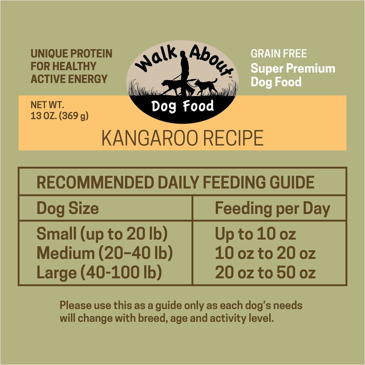 Walk About Grain-Free Wild Kangaroo Recipe Dog Food