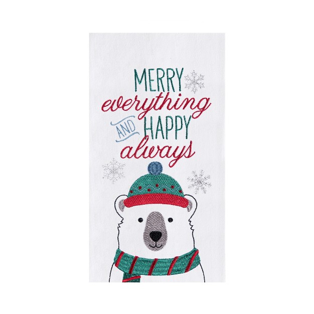 Sentiment Polar Bear Cotton Flour Sack Kitchen Dish Towel 27l X 18w In