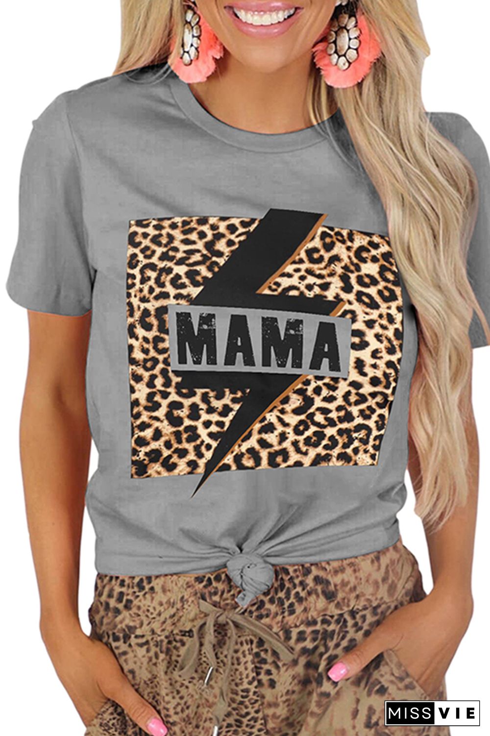 Mama Print Graphic Tees for Women Wholesale Short Sleeve T shirts Top