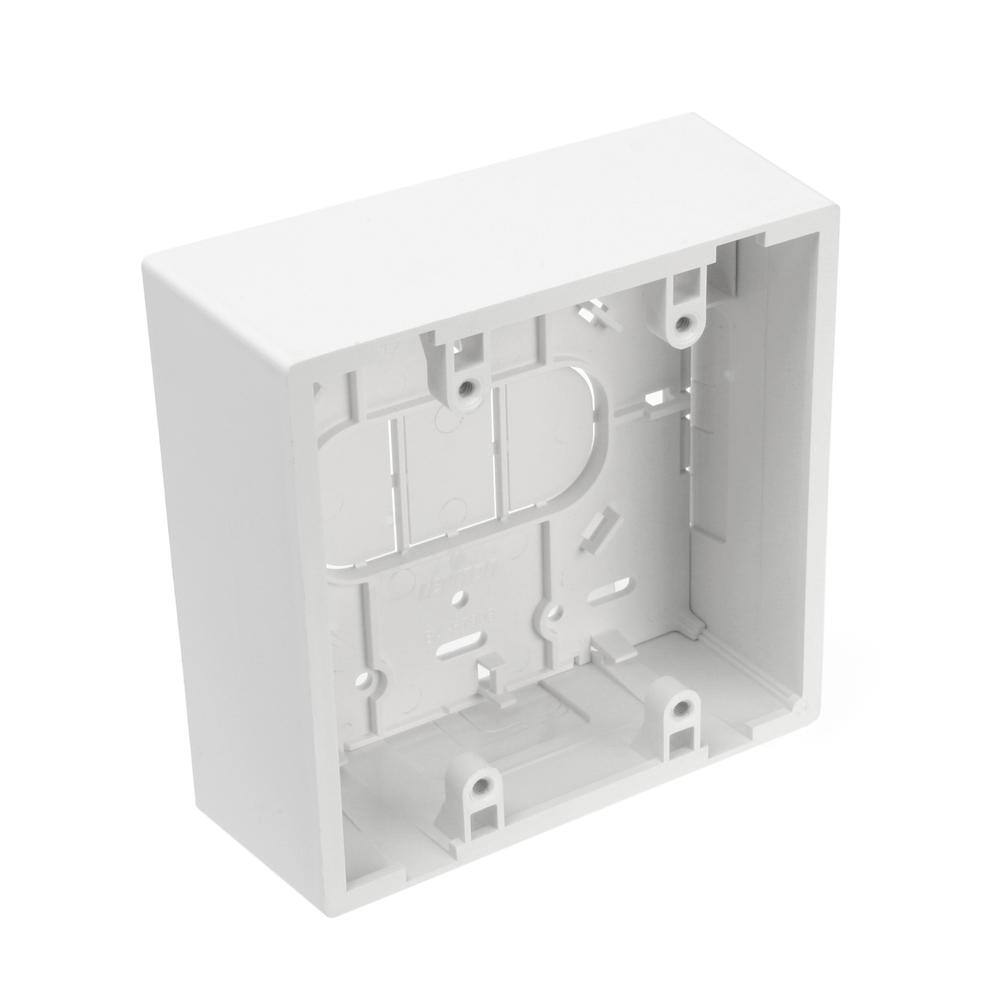 Leviton 2-Gang 1.89 in. Box Depth Surface Mount Back Box White 42777-2WA