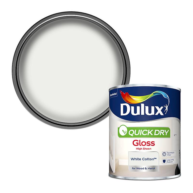 Dulux Quick Dry Gloss Paint 750ml White Cotton