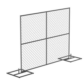 Vestil HRAIL 72 in. Galvanized Silver Construction Barrier - Starter Unit Chainlink Without Slats HRAIL-9072