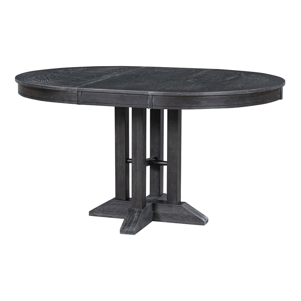 Farmhouse Dining Table Extendable Round Table for Kitchen  Dining Room