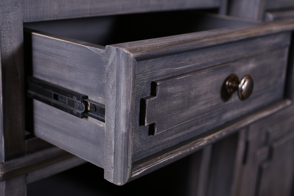 Keystone Rustic Gray Console Table  Media Cabinet   Traditional   Media Cabinets   by Crafters and Weavers  Houzz