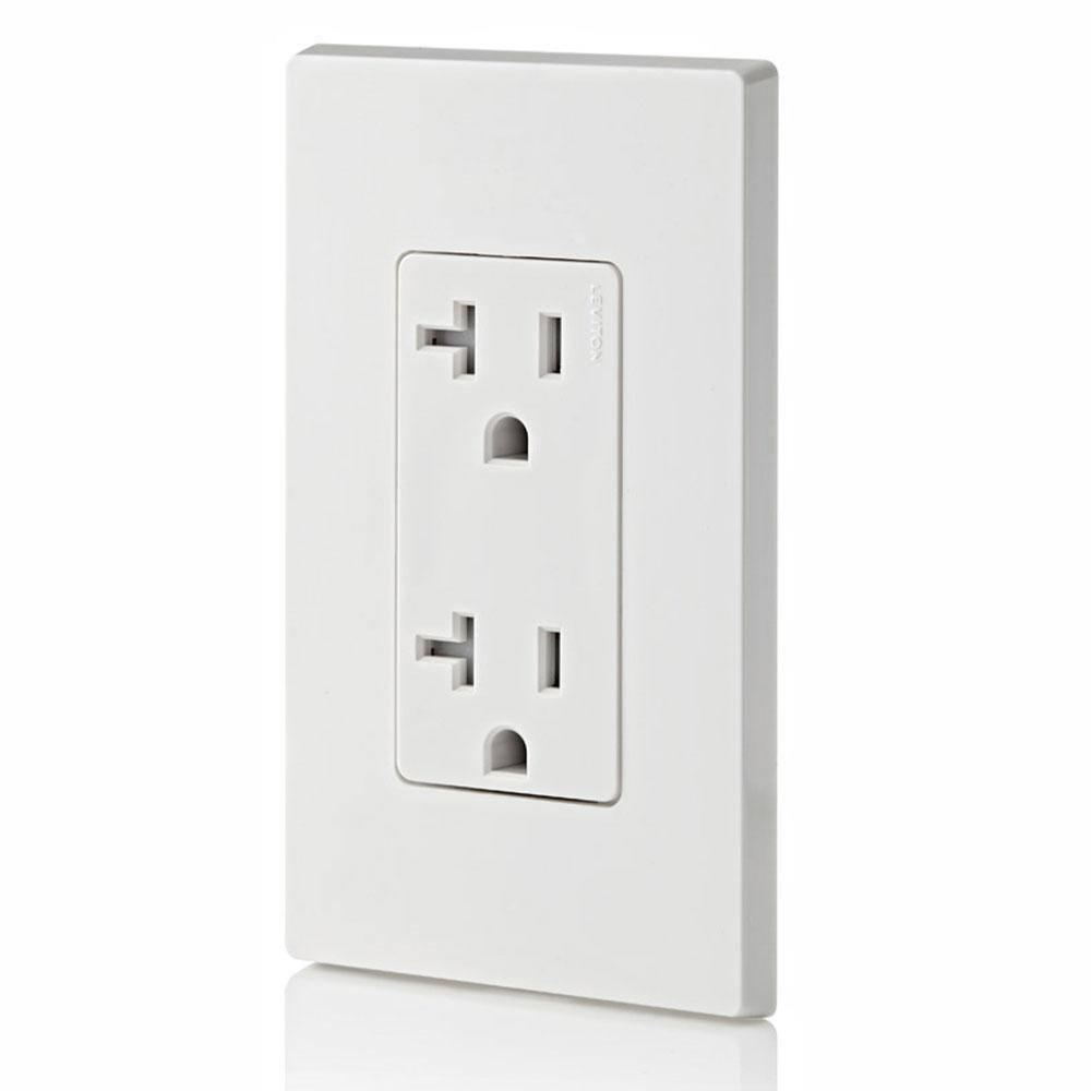 Leviton Decora 20 Amp  Tamper Resistant Duplex Outlet White R52-T5825-00W