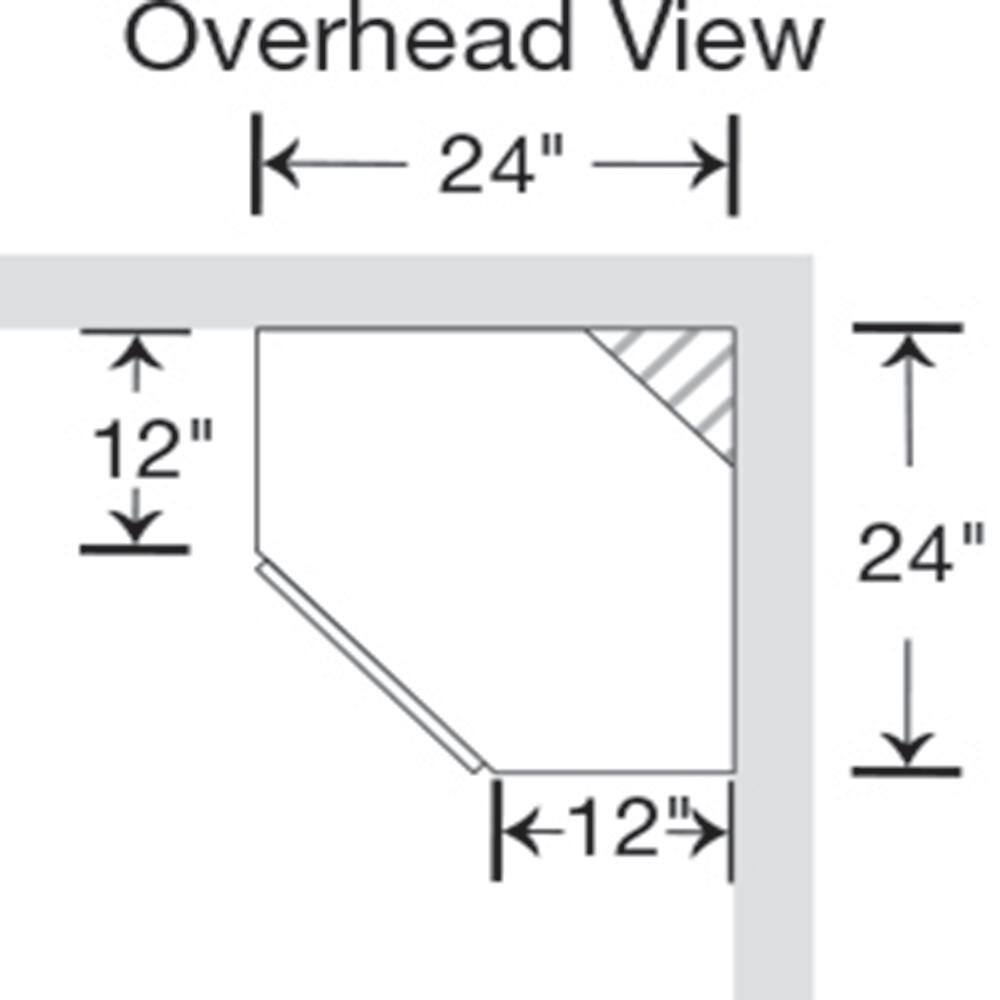 Hampton Bay Shaker Satin White Stock Assembled Diagonal Corner Wall Kitchen Cabinet (24 in. x 30 in. x 12 in.) KWD2430-SSW