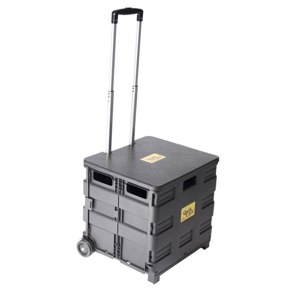 dbest products Quik Cart Wheeled Collapsible Handcart with Black Lid Seat Stool 01-680