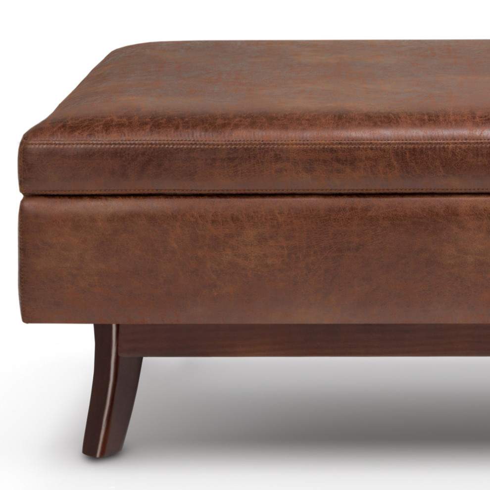 Owen Rectangular Storage Ottoman   Midcentury   Footstools And Ottomans   by Simpli Home Ltd.  Houzz