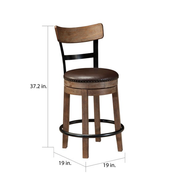 Signature Design by Ashley Sircar Light Brown Swivel Counter Height Bar Stool